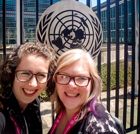 Rachel Singleton-Polster and Jennifer Preston at the UN Permanent Forum on Indigenous Issues in New York 2018