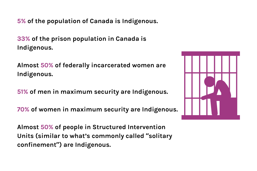 Statistics about the rates of incarceration of Indigenous people in Canada